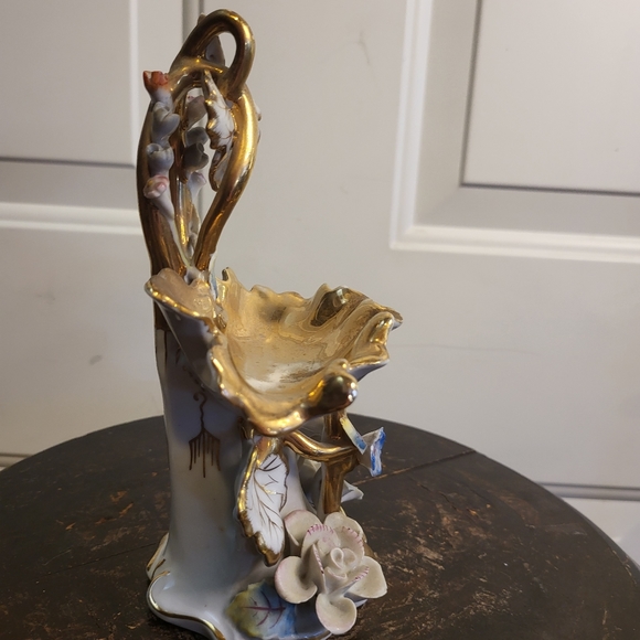 Antique Rare Parisian “Paris Vieux” Gold Tone Porcelain Trinket Bowl - Picture 4 of 8